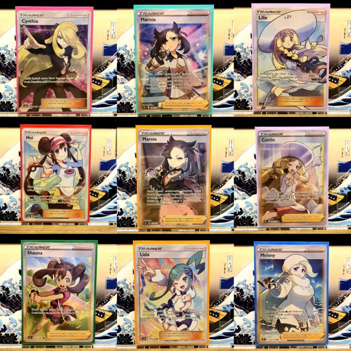 Kartu Kartu Pokemon Marnie Lilie Cynthia Melony Caitlin Mei Shauna Lisia Sr
