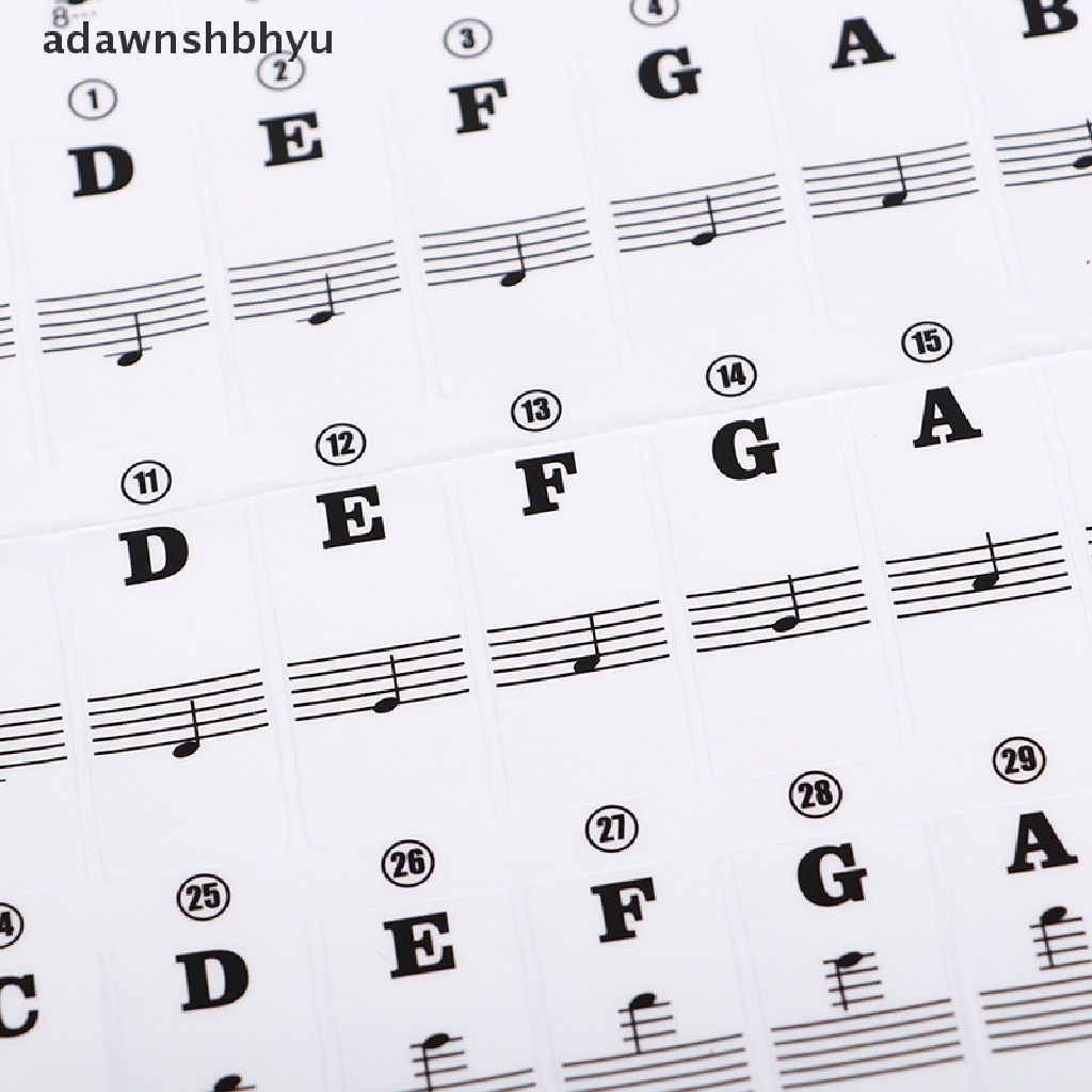 Adawnshbhyu Stiker Keyboard Piano Transparan 54/61kunci Keyboard Elektronik Piano Sticker ID