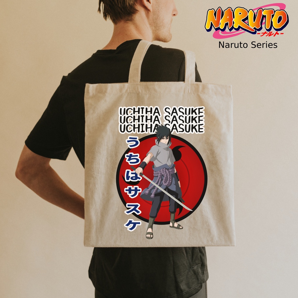 Totebag Anime Naruto Sasuke Kakashi Tote bag premium Totebag zipper totebag velcro