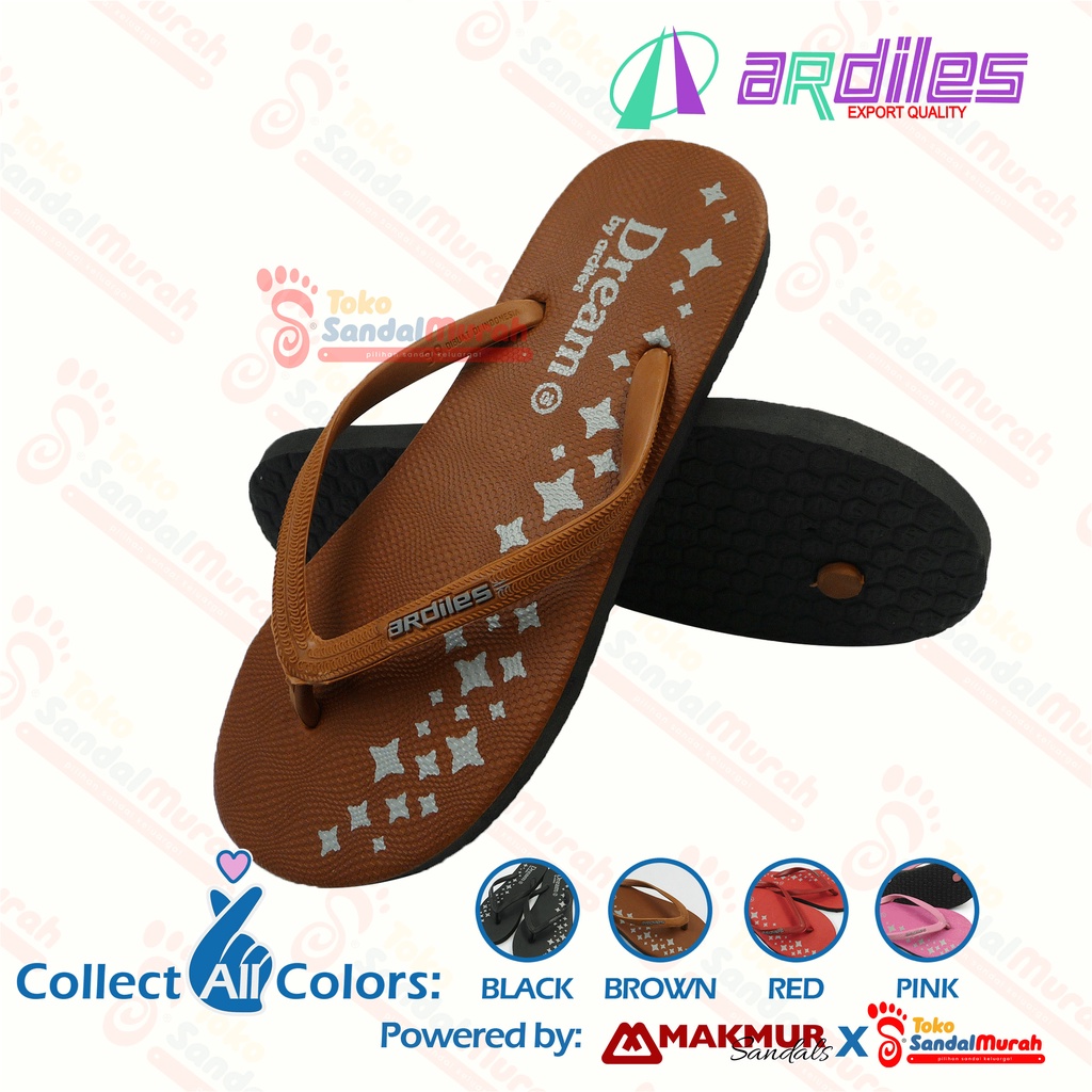 Toko Sendal Murah - Sandal Jepit Perempuan / Sandal Jepit Original Ardiles / Sandal Nyaman Rumahan / Sandal Jepit Motif Bintang [Toko Sendal Murah LDS 10 Ardiles Tiara]