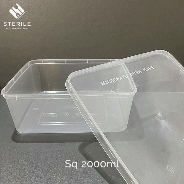 Kotak makan plastik 2000 ml Persegi / thinwall 2000 ml SQ /kotak makan