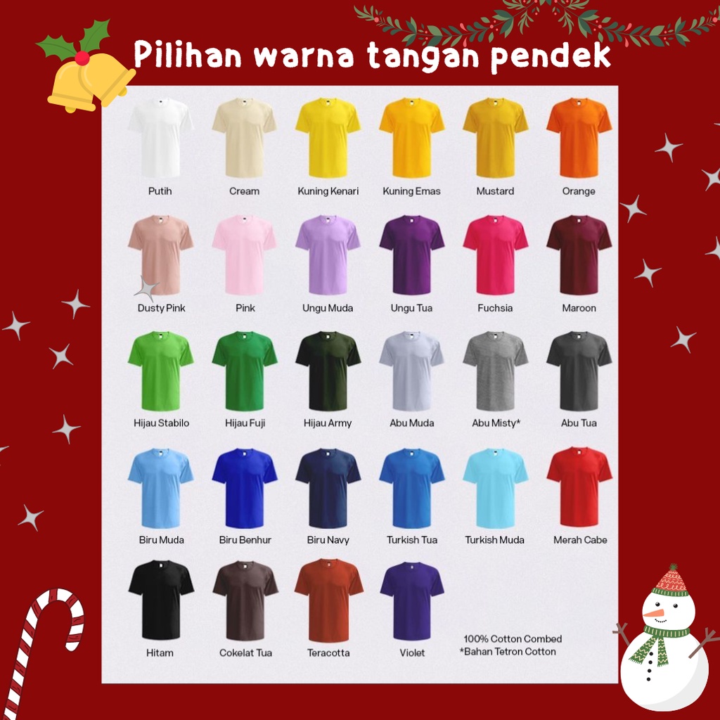 BAJU KAOS NATAL COUPLE KELUARGA ACARA CHRISTMAS HADIAH