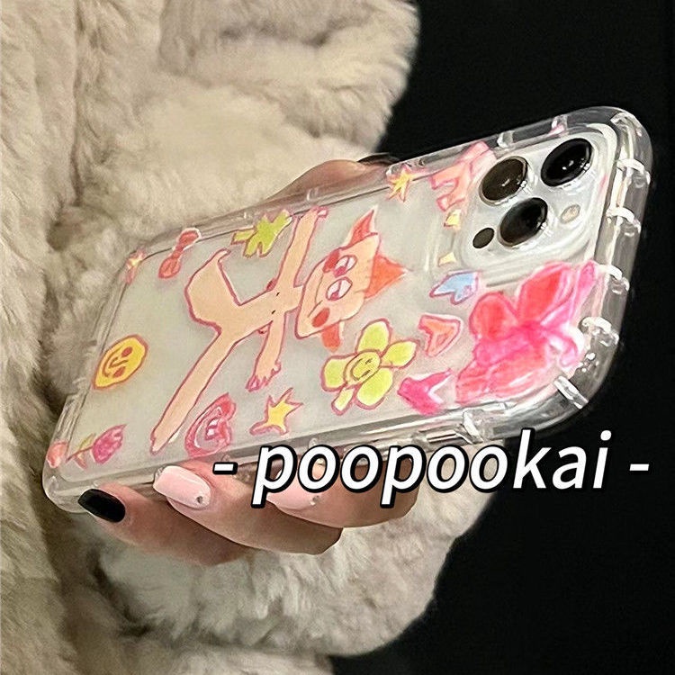 IPHONE Casing Ponsel Lembut Anak Happy Lucu Kompatibel Untuk Iphone14 13 12 11 Pro Transparan Shockproof Casing XS Max X XR 78 6 6S Plus Cover TPU