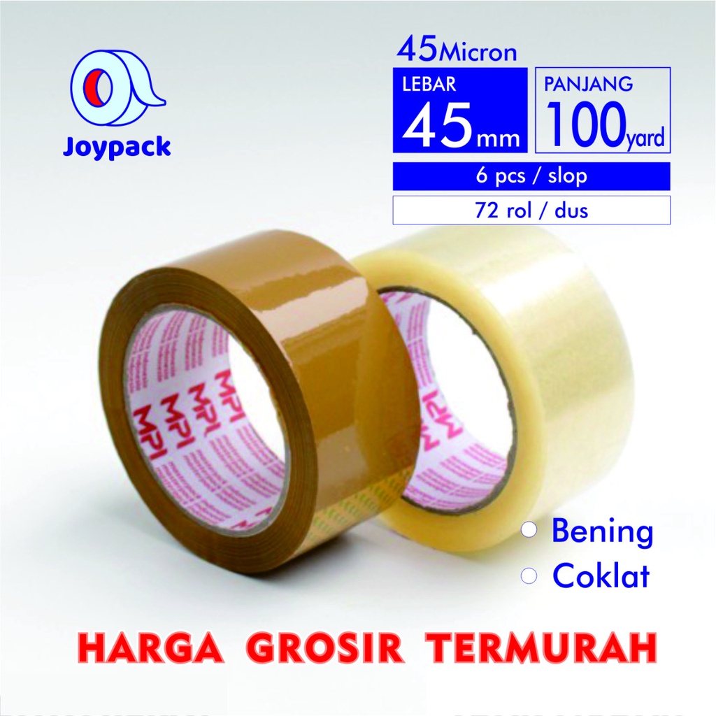 

Lakban 2 Inch 45mm x 100Yard Bening Coklat