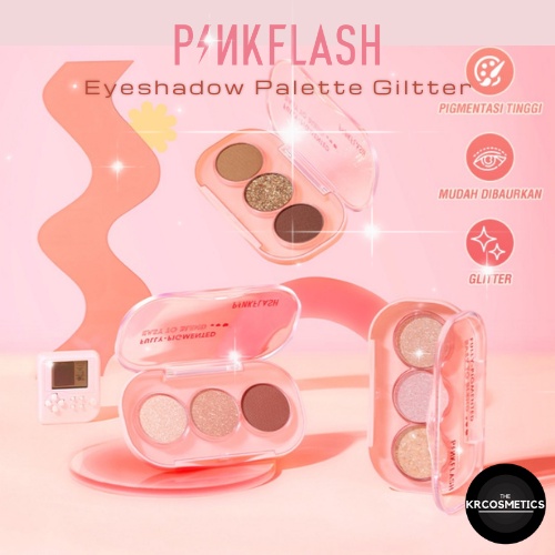 Pinkflash Pink Flash 3 Shades Eyeshadow Palette Glitter High Pigment 3gr