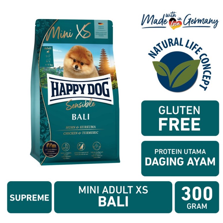 Happy Dog Sensible XS BALI 300GR Adult Food Makanan Anjing Kecil Pakan Pelet
