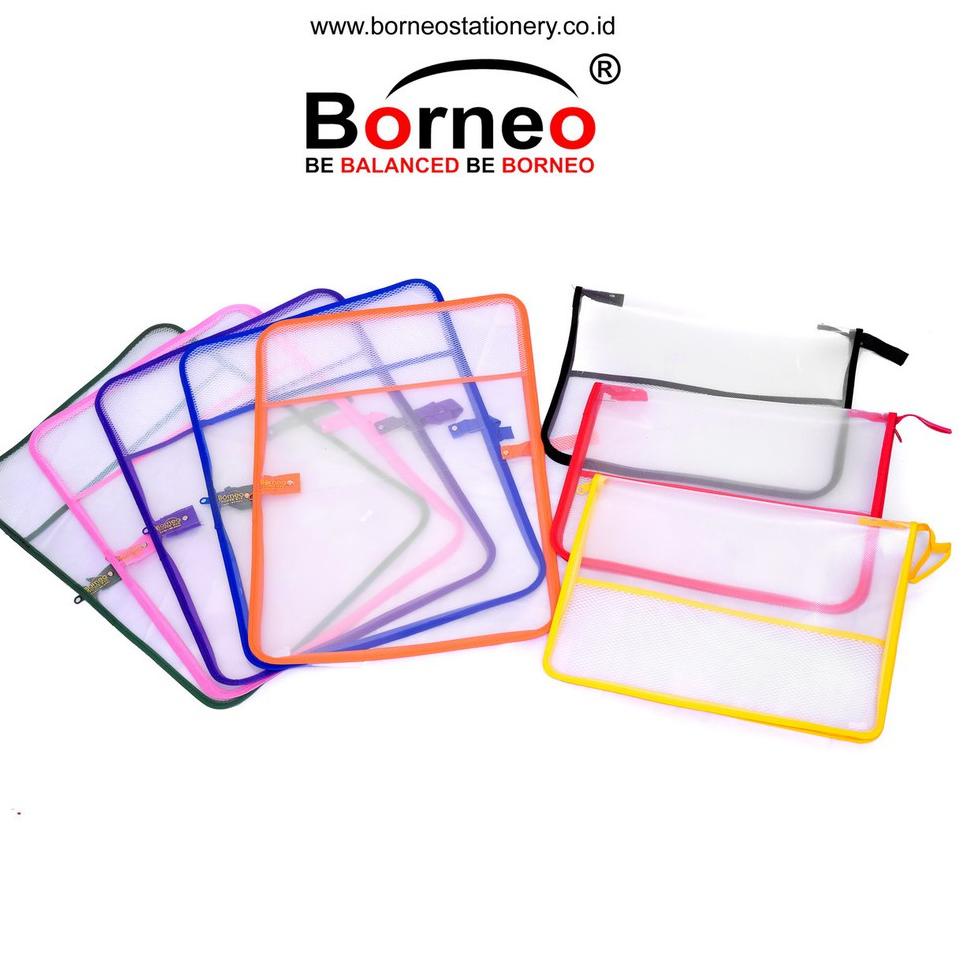 

↖ Borneo Map Resleting Zipper Bag Plastik Jaring 01 ナ