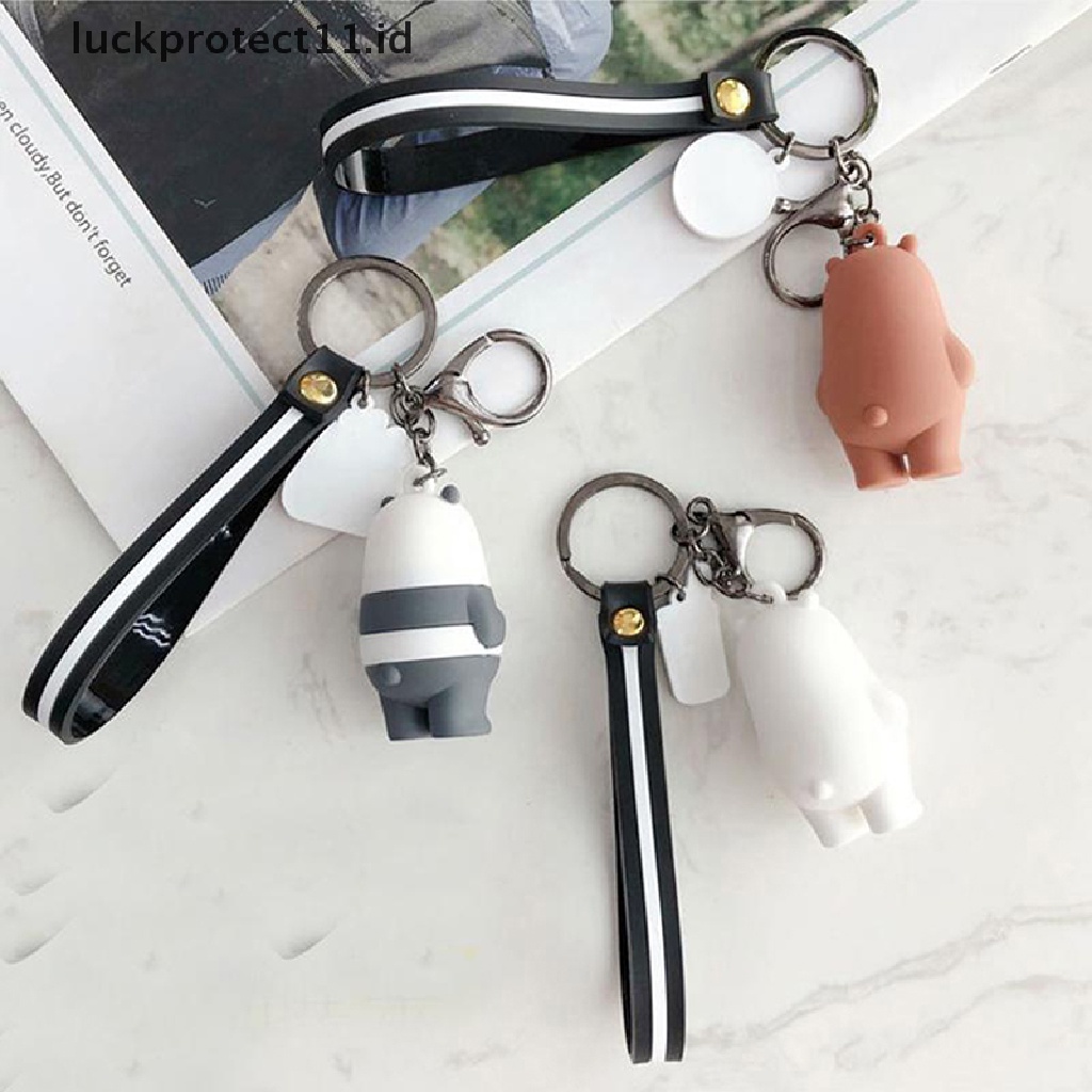 /Fashion Hot// Fashion// we bare bears keyrings ice bear Gantungan Kunci lanyard Tas Liontin Ornamen collect.