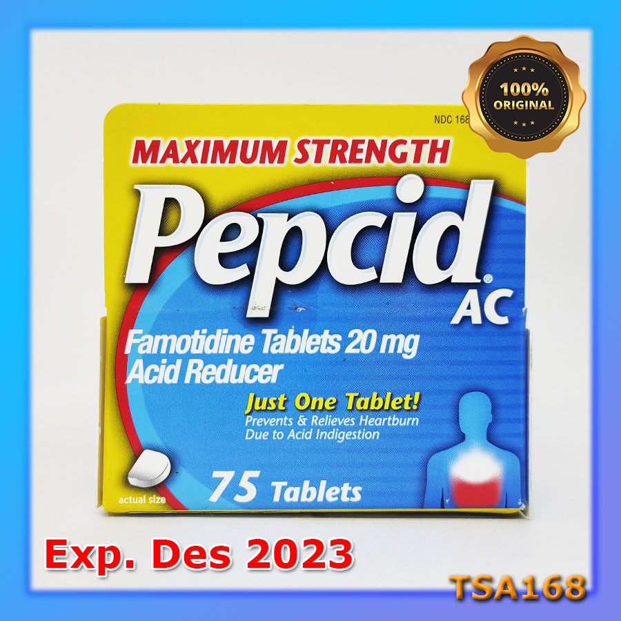 Pepcid AC Famotidine 20 mg Acid Reducer 75 Tablet ORI Maag Gastric