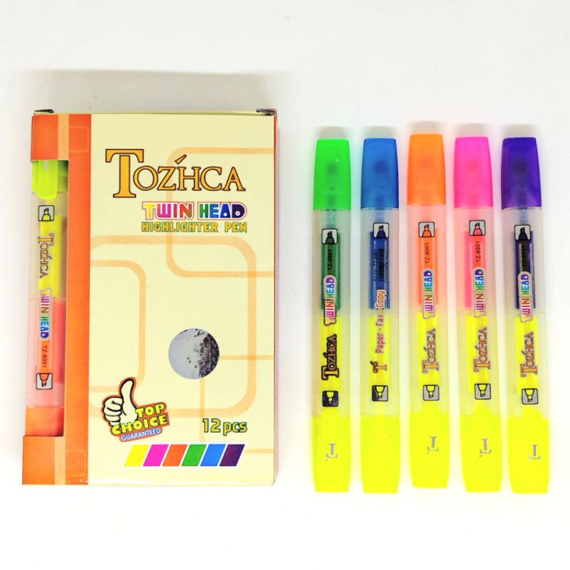 

Highlighter Pen TOZHCA Dual Tip Stabilo Lucu Aesthetic Mini Karakter Twin Head