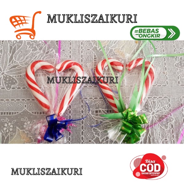 

☄️New event✨ TONGKAT MINI - PERMEN LOLIPOP - SPESIAL NATAL 8CM Candy Cane Christmas Cake Topper Lolipop