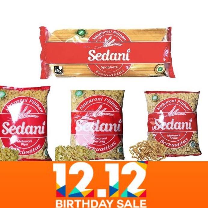 

TERMURAH Sedani Mie Pasta Spaghetti Lidi 1 Kg, Kerang, Spiral & Fusilli , Pipa | Packing Aman |