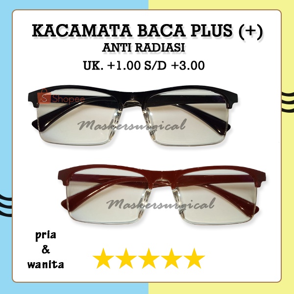 Kacamata Khusus Rabun Dekat Sekaligus Anti Radiasi TV HP DAN LAPTOP Untuk Pria Wanita Ada Ukuran +1.