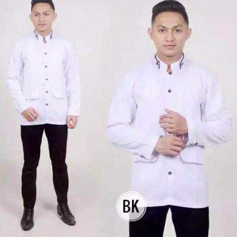JASKO POLOS Murah Jas Koko Pria Dewasa Putih Hitam Abu Krem Tebal Adem ▫ BON.21De22ᶜ