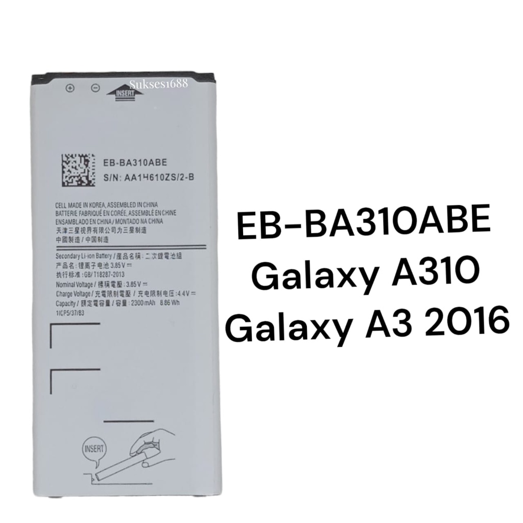Baterai Samsung Galaxy A310    A3 2016   EB-BA310ABE  Original Baterei  Batre  Battery Batere Batrai