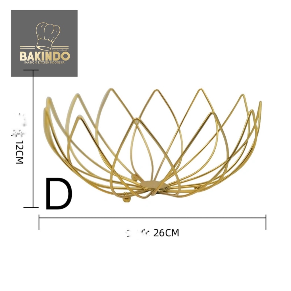 Kingsbakeware  Keranjang Tempat Buah warna Gold - Gold Fruit Tray