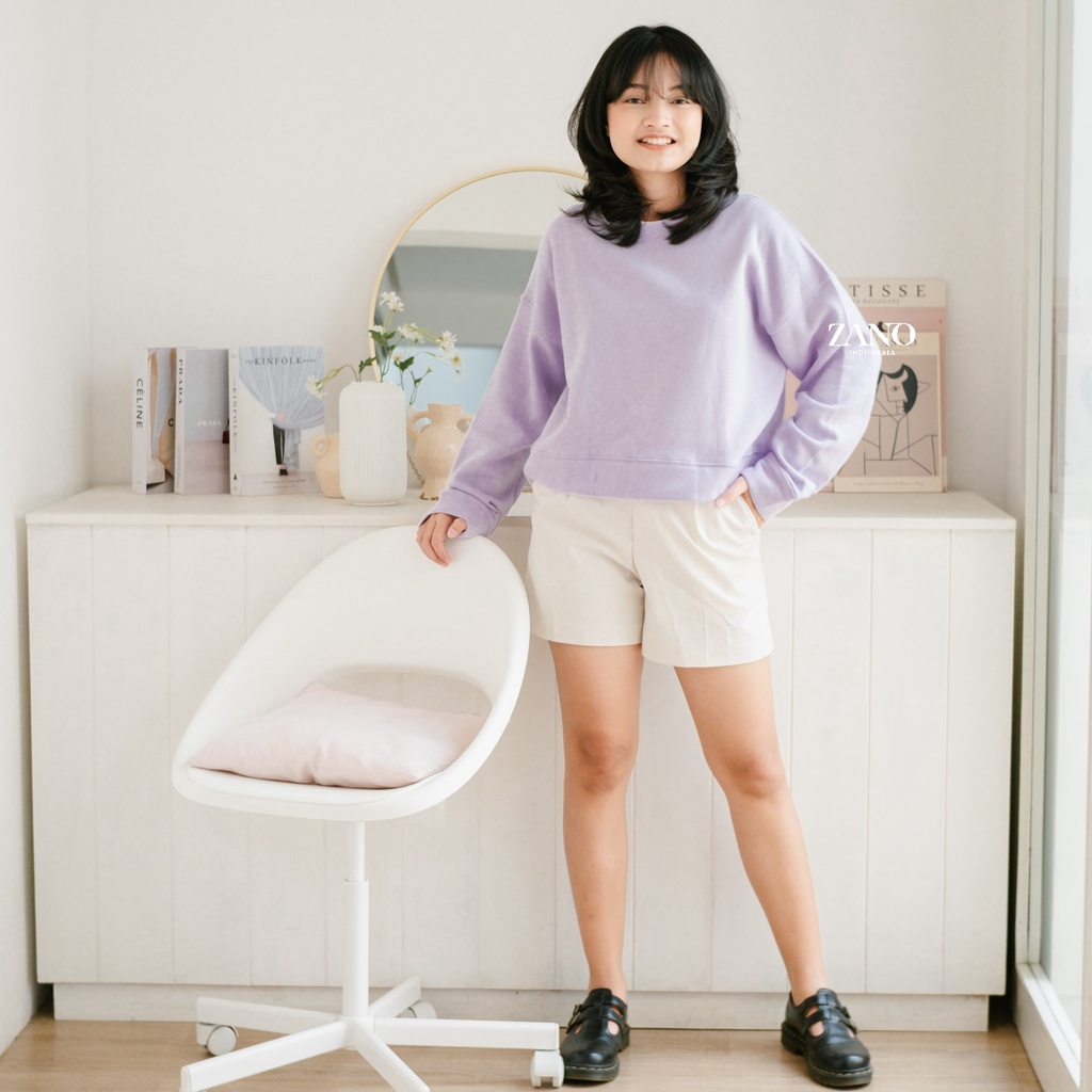 ZANO BASICS Sweater Crop Purple Aline