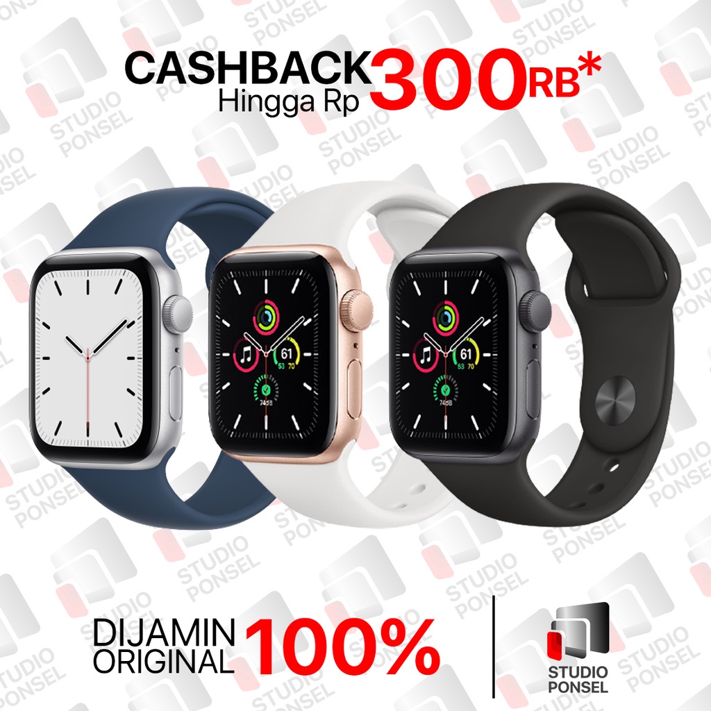 Apple Watch Series SE 44mm 40mm Aluminum with Sport Band Space Grey Silver White Blue Gold Pink Midnight