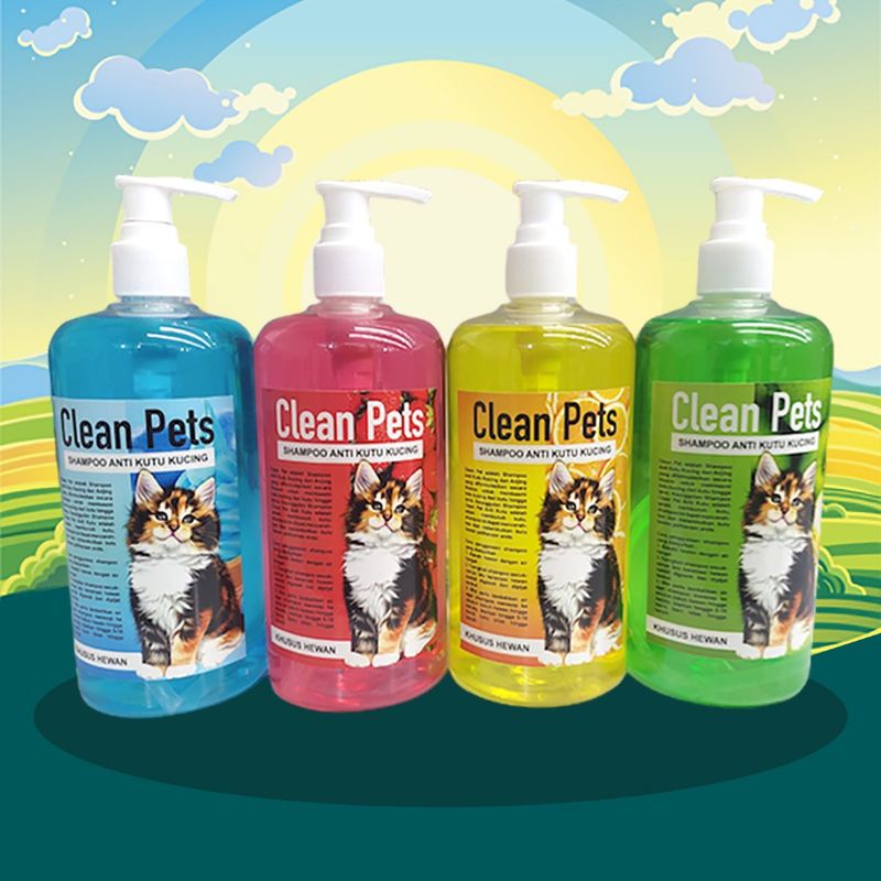 CLEAN PET PUMP - Shampo Anjing 500 ML Kucing Kelinci Monyet Sugar Glider ANTI KUTU JAMUR WANGI TERMURAH