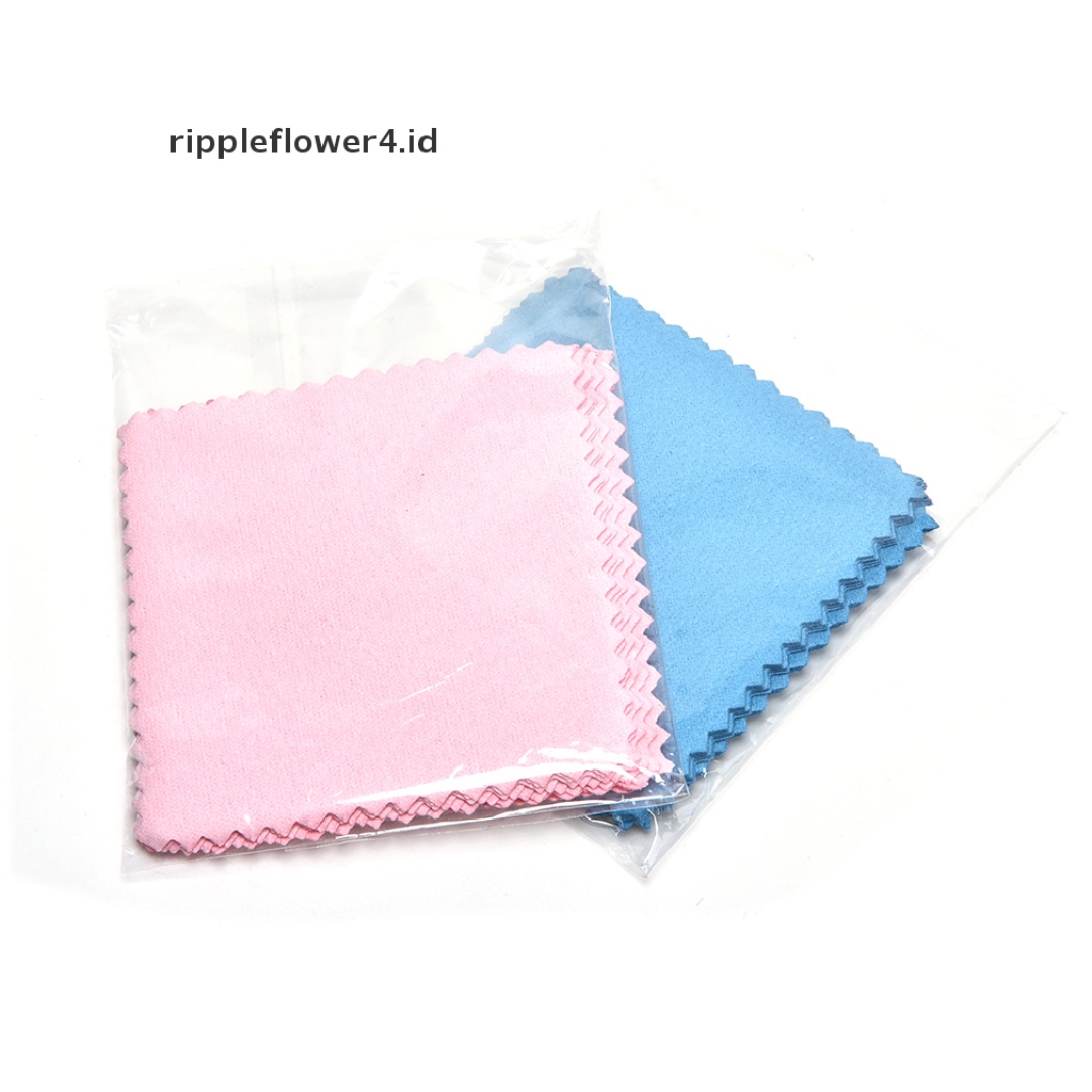 {rippleflower4.id} 10x New Jewelry Polishing Cloth Cleaning Untuk Plaum Gold Dan Sterling Silver~