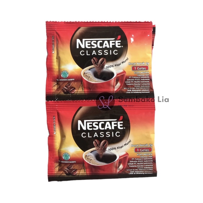 Nescafe CLASSIC 2gr Isi 10 Sachet / Kopi Murni 100% Robusta