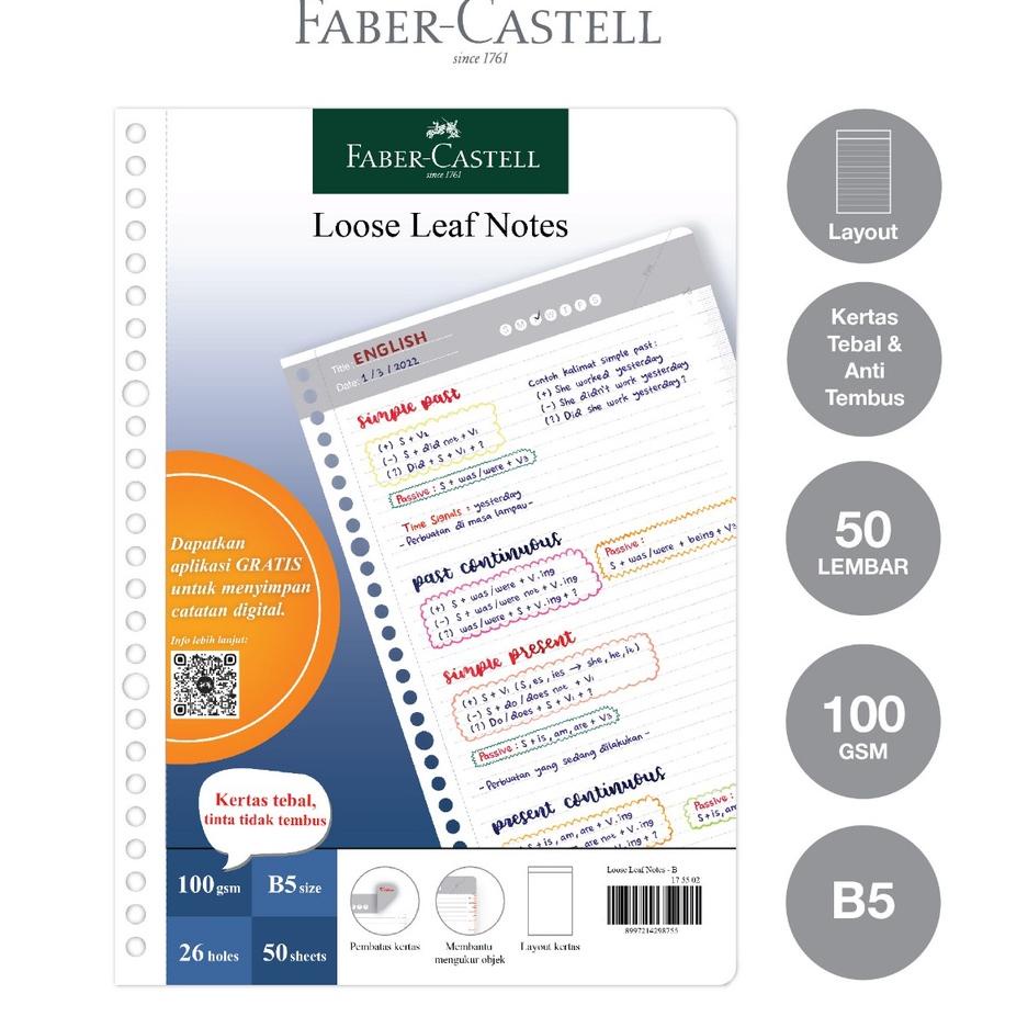 

POPULER Faber-Castell Kertas Loose Leaf Digital B5 Isi File 50 Lembar FG3...