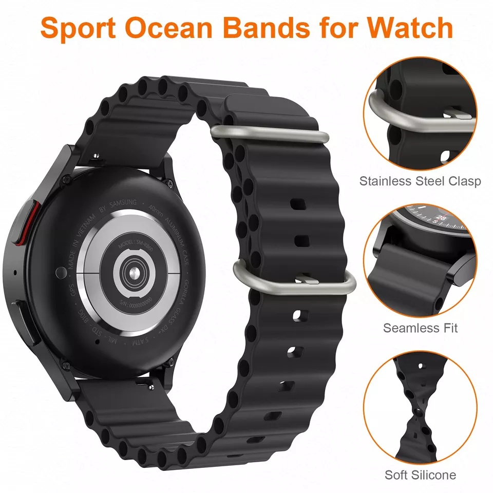 OCEAN Silicone sport Tali Jam 20mm 22mm Huawei Watch Gt 2 3 42mm 46mm 2e 2 3 pro honor magic watch