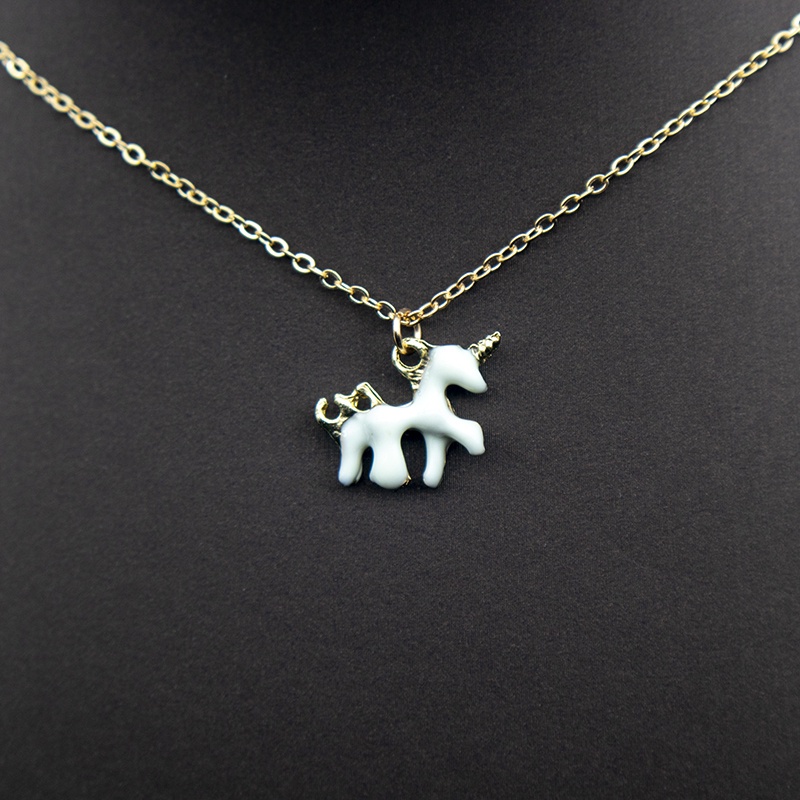 Kalung Unicorn Ladies Pendant Aksesoris Fashion Untuk Pelajar Dan Anak Hadiah Hari Valentine