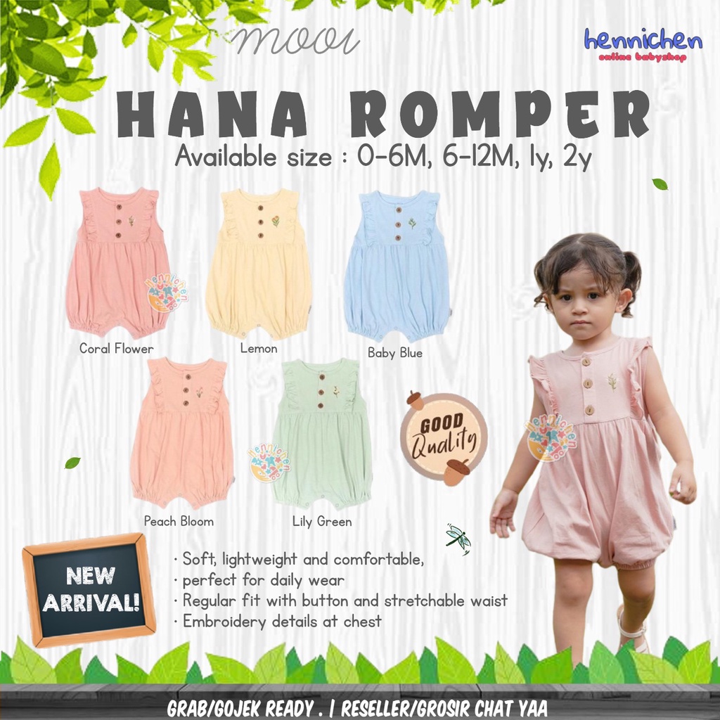 PROMO 7.7 PROMO BAJU LEBARAN MURAH MOOI HANA ROMPER ROMPER BAYI JUMPSUIT FASHION ANAK BAYI PEREMPUAN 0-24 BULAN