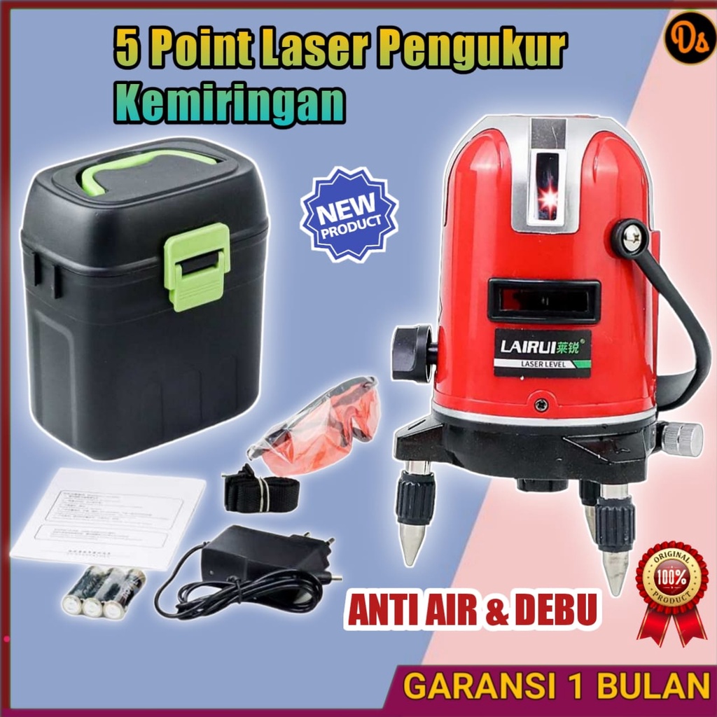 PROMO Mesin Self Leveling 5 Point Laser Pengukur Kemiringan 4V1H  LAIRUI OMOT8XRE