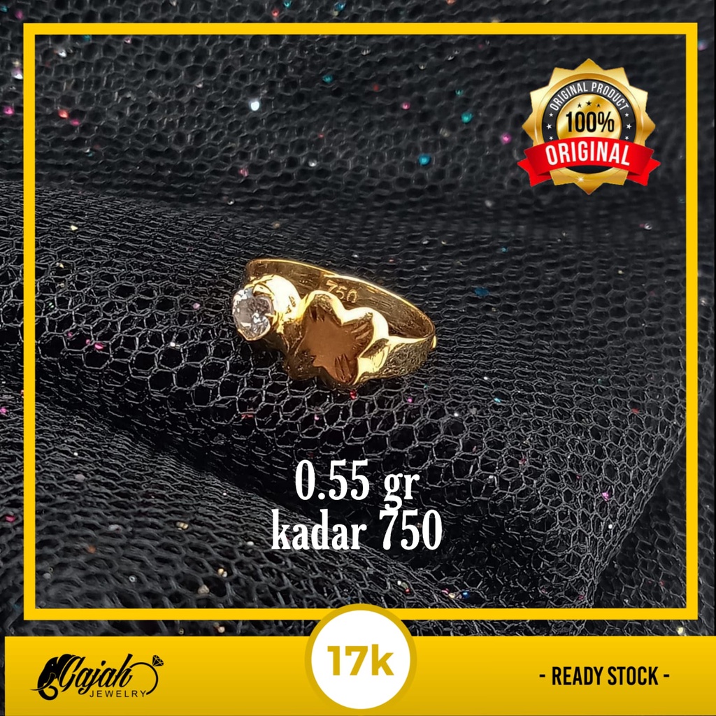 Cincin anak emas 17k - 0.55 gr kadar 750 - 4061