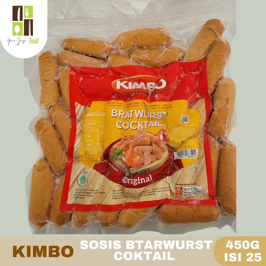 Kimbo Mini Sosis Sapi Bratwurst isi 25 pcs/Sosis Sapi Bratwurst isi 10 Pcs/Bratwust Cocktail