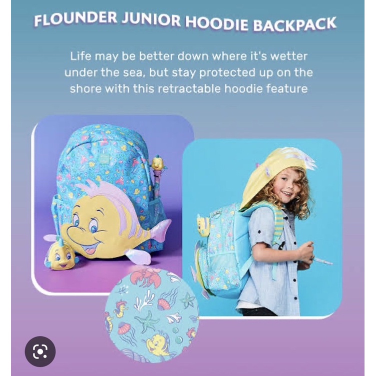 Jual BACKPACK JUNIOR SMIGGLE/ BACKPACK DISNEY JUNIOR HOODIE FLOUNDER