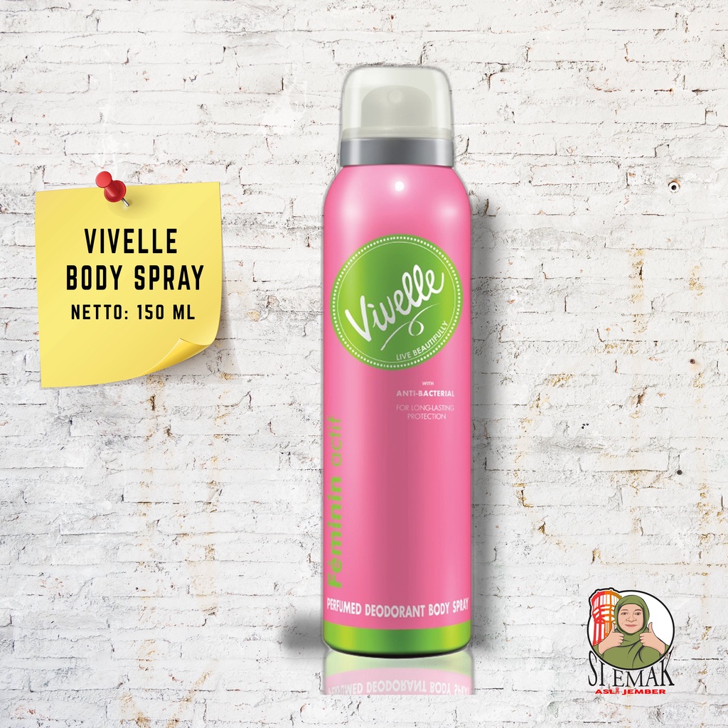 vivelle body spray deodorant perfumed with anti bacterial 150ml