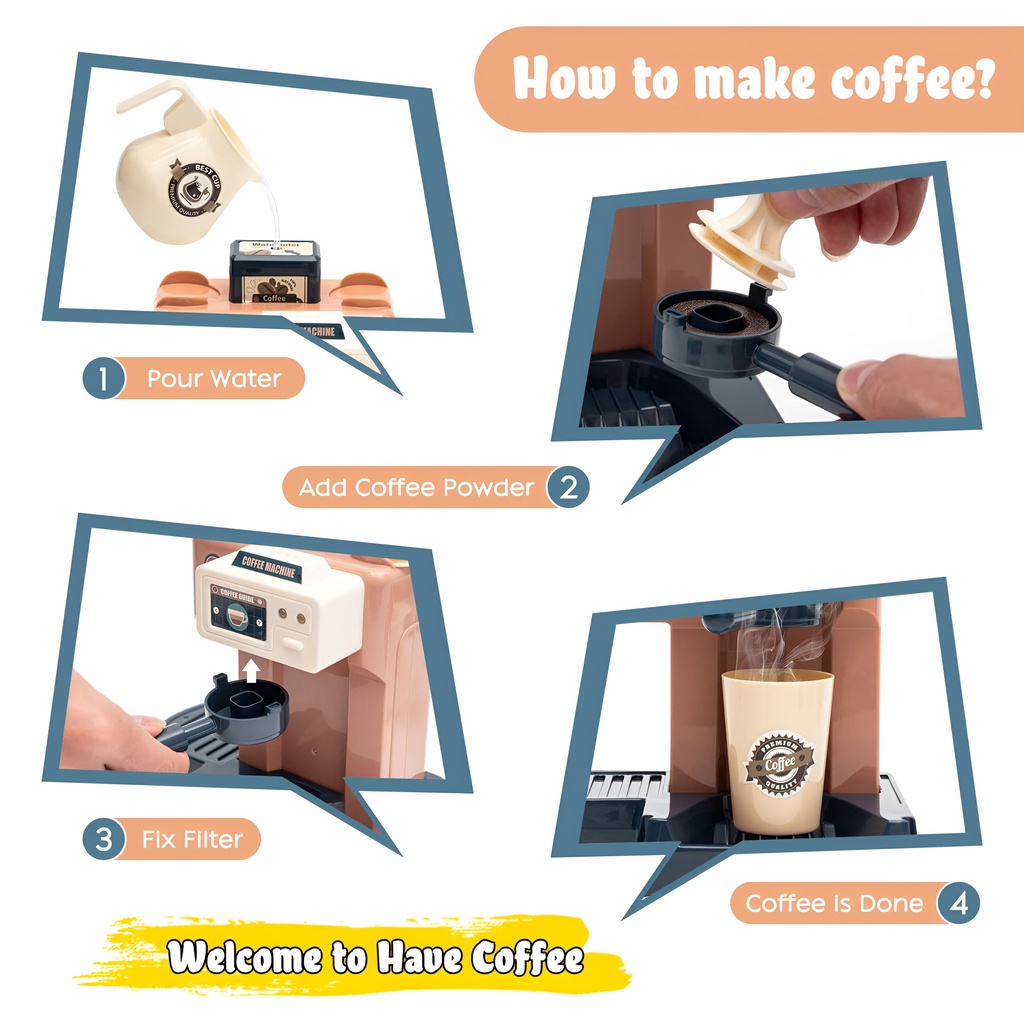 Home Coffe Machine | Mainan Anak Perempuan Mainan Edukasi | Mainan Kasir Kasiran Anak Cewek Coffee Shop | Mainan Seru Untuk Keluarga