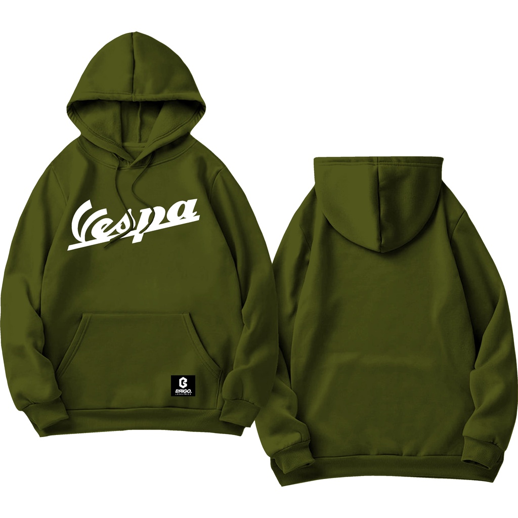 BRIGO X Vespa FONT Jumper Hoodie II Sweater Hoodie BRIGO Sablon DTF Fleece Cotton M-XXL (Pria &amp; Wanita) Free stiker&amp;Gantungan Kunci