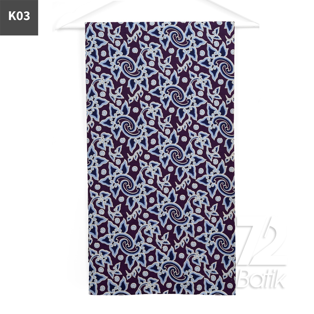 KAIN BATIK KATUN Premium Motif Awan Mega Mendung Warna Ungu 722993 Cap 72IL Jarik Jarit Samping Kebat Panjang Batik Katun Modern Premium Bahan Seragam Batik Pernikahan Kantor Keluarga Murah Kamen Jadi Batik Bali Lembaran