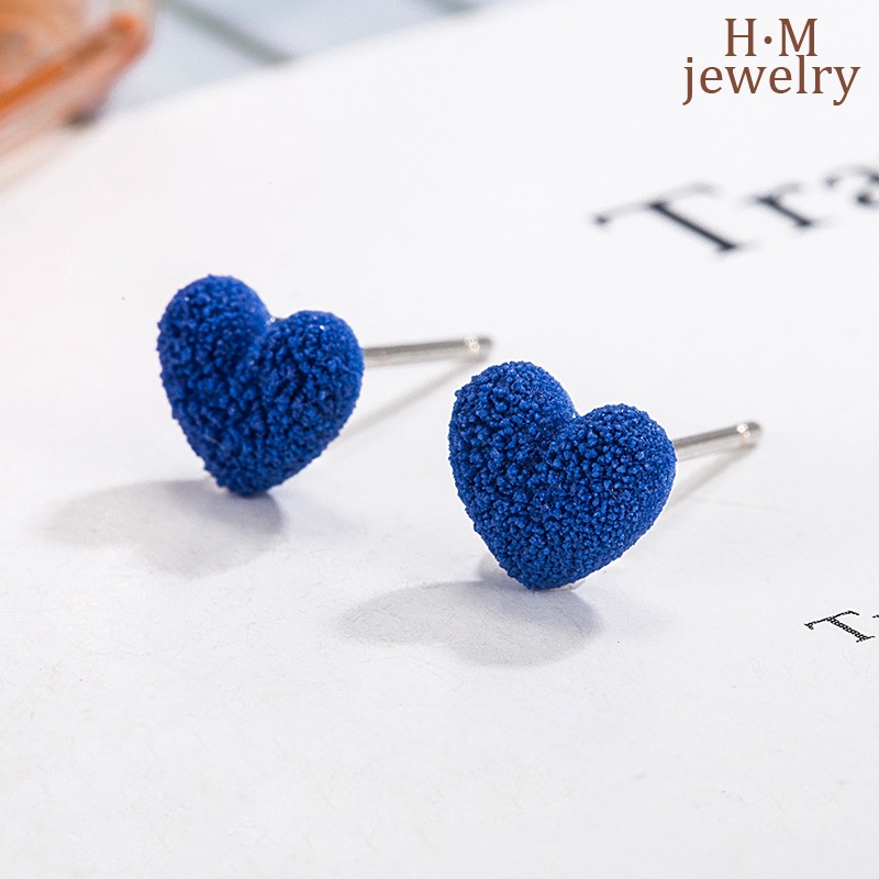 Frosted Klein Blue Earrings Retro Indah Anting Biru Merak Bermutu Tinggi2022Baru