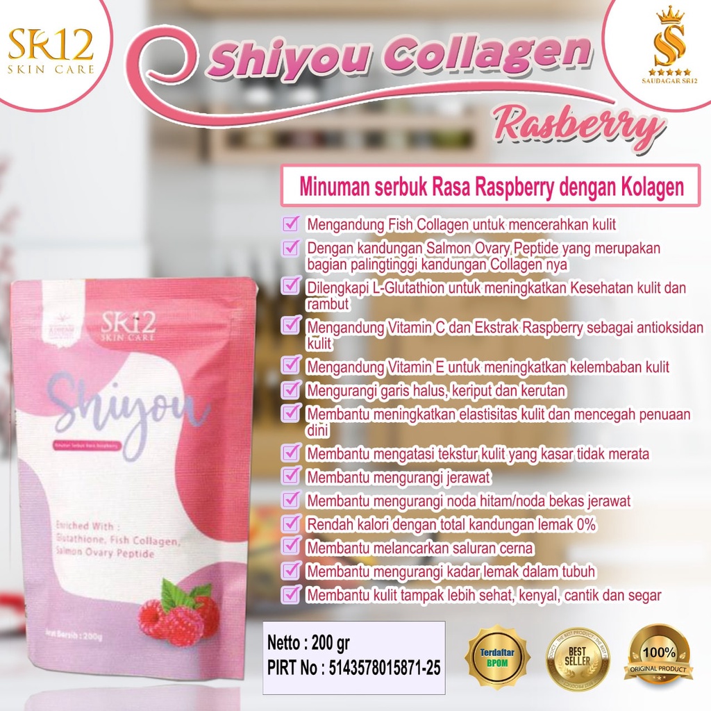 MINUMAN KOLAGEN SHIYOU SR12 ORIGINAL / COLLAGEN DRINK PEMUTIH KULIT BADAN CEPAT / ALAMI BPOM HALAL /