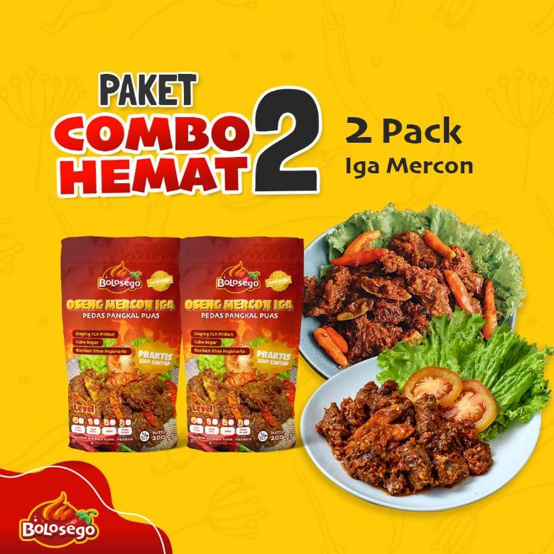 

[BAYAR DITEMPAT] BERGARANSI! COMBO HEMAT 2 (2 PACK OSENG MERCON), FULL IGA SAPI. @200 GRAM.HALAL- BOLOSEGO