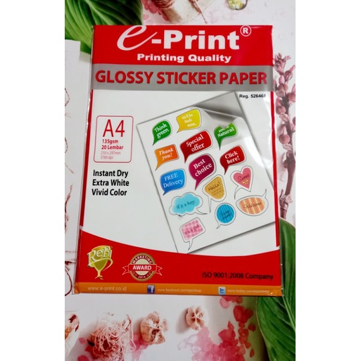

Glossy sticker paper