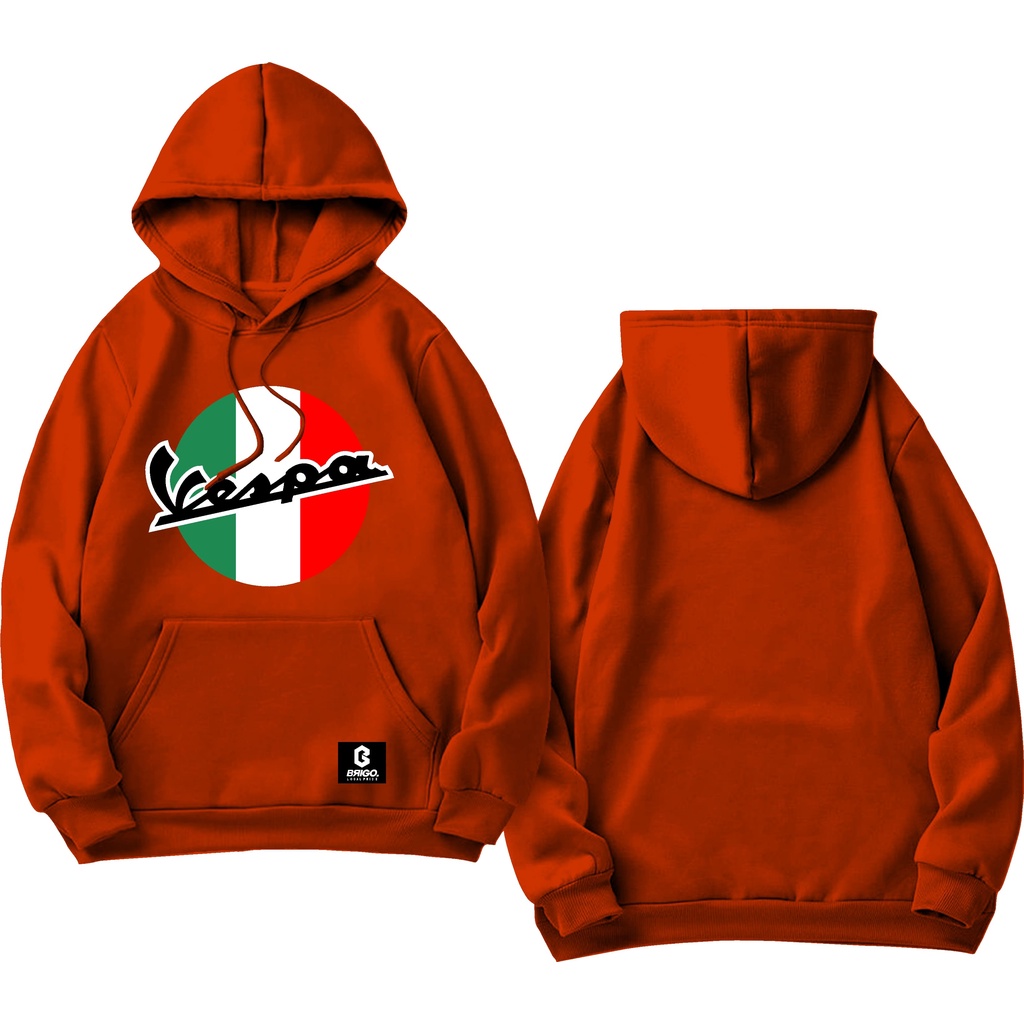 BRIGO X Vespa ITALY Jumper Hoodie II Sweater Hoodie BRIGO Sablon DTF Fleece Cotton M-XXL (Pria &amp; Wanita) Free stiker&amp;Gantungan Kunci