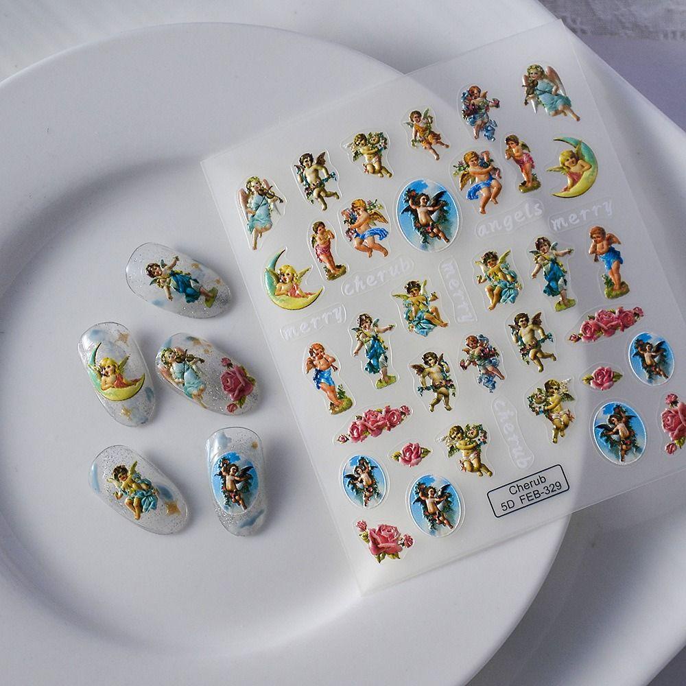 Mxbeauty Kartun Stiker Kuku Angel Fashion Spy Family One Piece Arnia Pooh Bear Nail Art Dekorasi