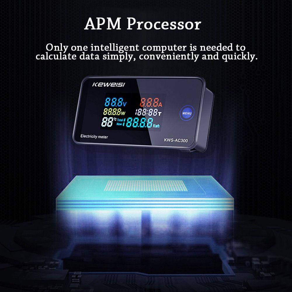 Solighter Digital AC Voltmeter KWS-AC300 0-100A Tester Tegangan Daya Arus Energy Ammeter