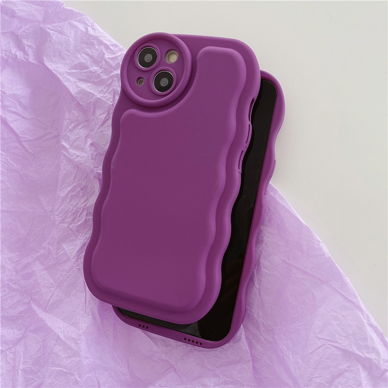 IPHONE Solid 3D Bumper Matte Lembut Silikon Casing Ponsel Untuk Iphone14Plus11 12 13 14 Pro Max XS XR Air Cushion Shockproof Back Cover