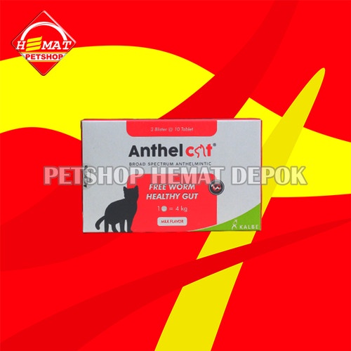 Obat Cacing Kucing Tablet Anthel Cat Non Drontal