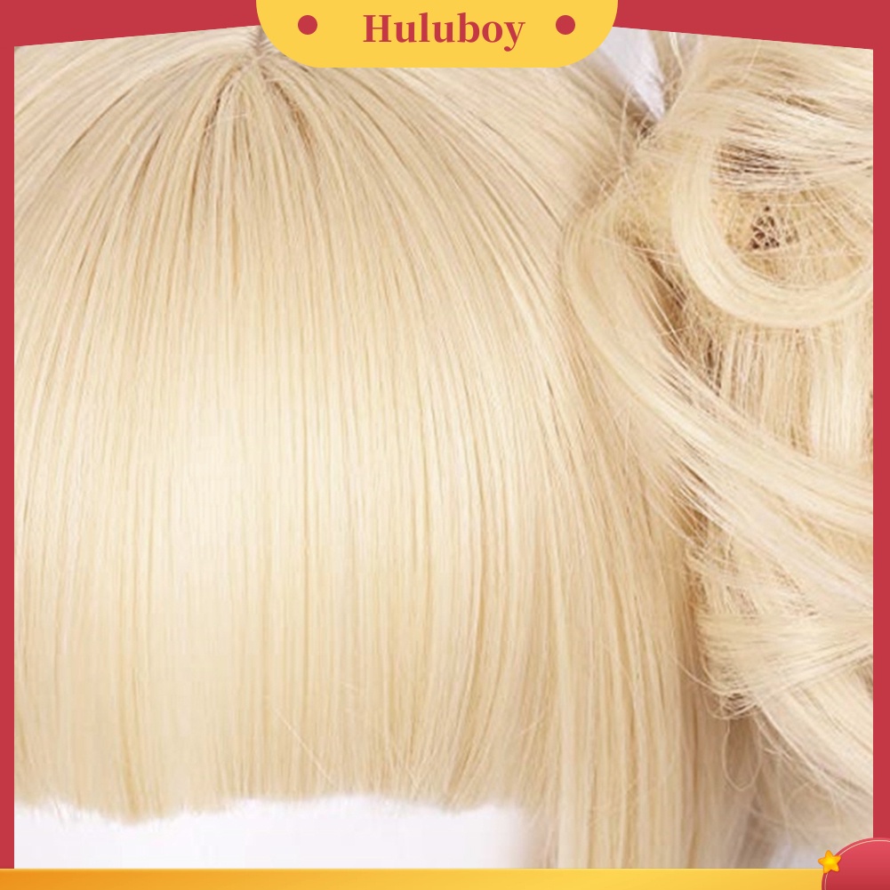 Wig Rambut Sintetis Model Pendek Dengan 2 Buns Poni Untuk Wanita