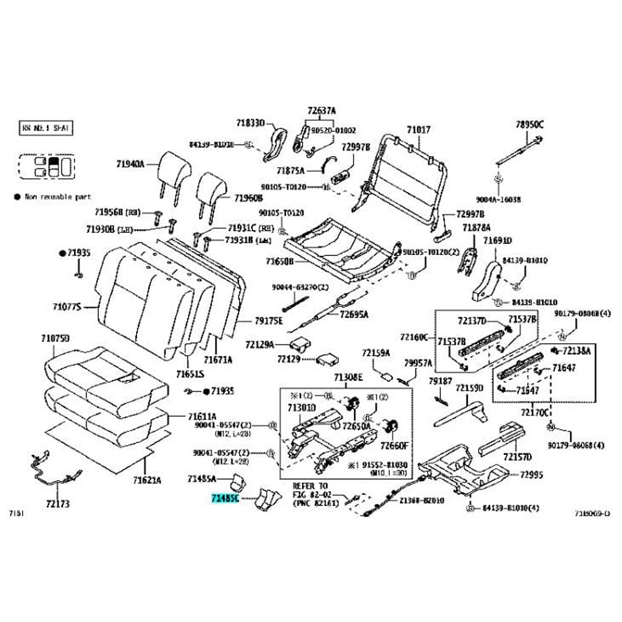 Cover Tutup Baut Jok Tengah Kanan Rush Terios All New 71485-BZ150-C0