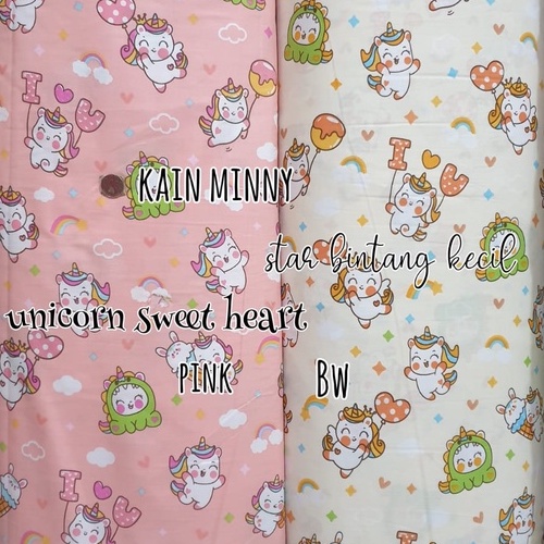 UNICORN SWEETHEART - KAIN SPREI KATUN LOKAL METERAN STAR BINTANG KECIL