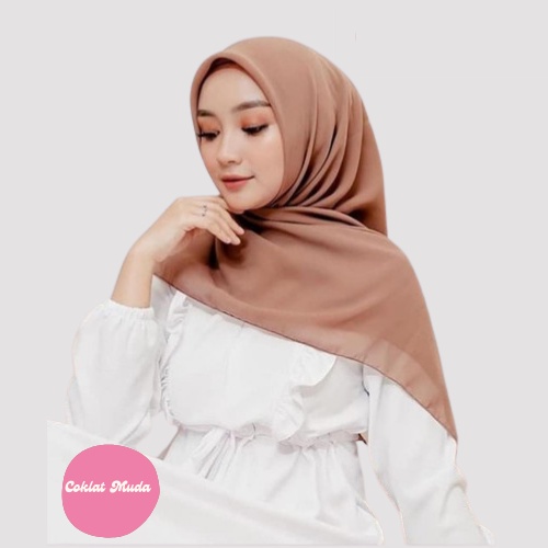 [ COD ] New 60+ Warna Daily Hijab Bella Square | Hijab Segi Empat Double Hycount | Hijab Segi Empat Bella Square-COKLAT MUDA